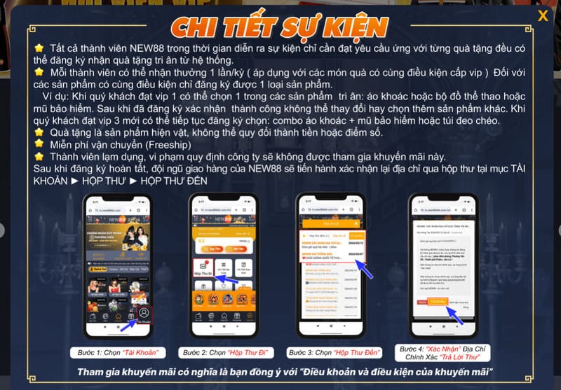 NEW88 VIP - Nhận Quà Tri Ân Nhân Ngày Sinh Nhật 12 Thông tin về sự kiện tặng quà tri ân hội viên NEW88 VIP