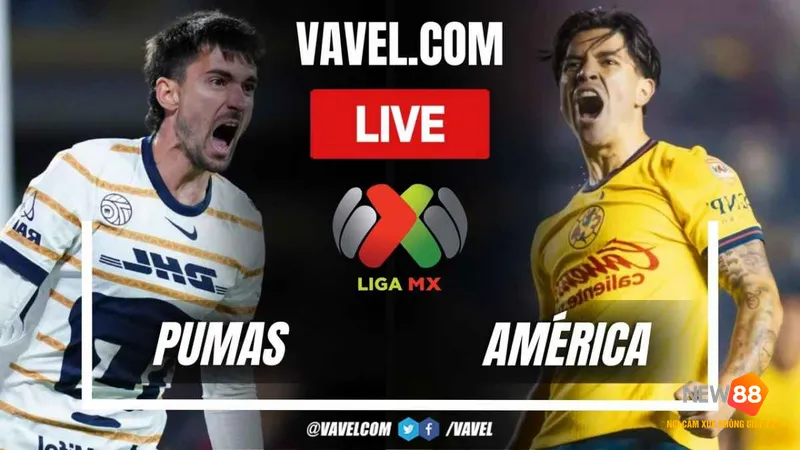 Cầu thủ Club America vượt qua cầu thủ UNAM Pumas trong trận đấu sôi động Cầu thủ Club America vượt qua cầu thủ UNAM Pumas trong trận đấu sôi động
